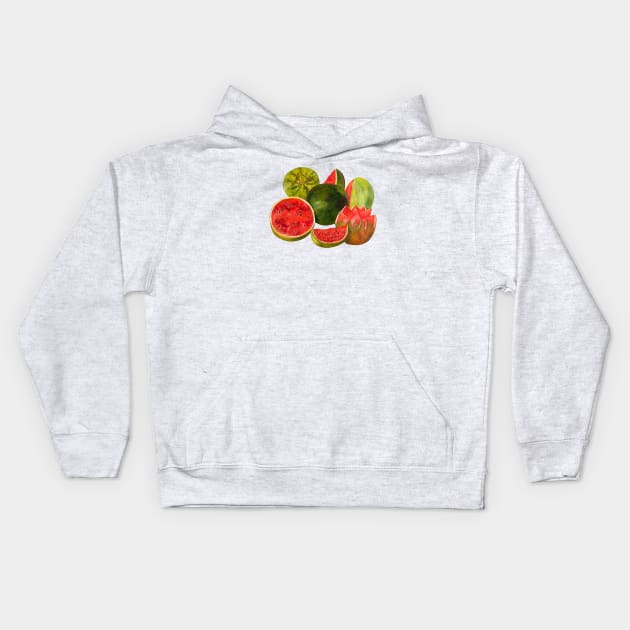 twinkling watermelon Kids Hoodie by nelkrshop